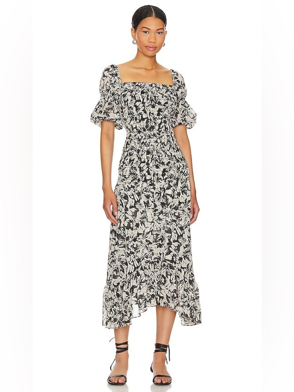 MISA Los Angeles Diya Dress in Tonal Abstract